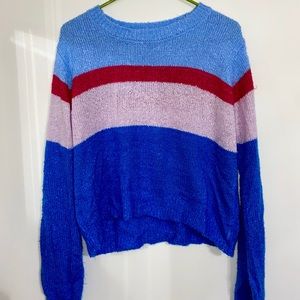 Blue and Pink Color-block Sweater 🦋🎀